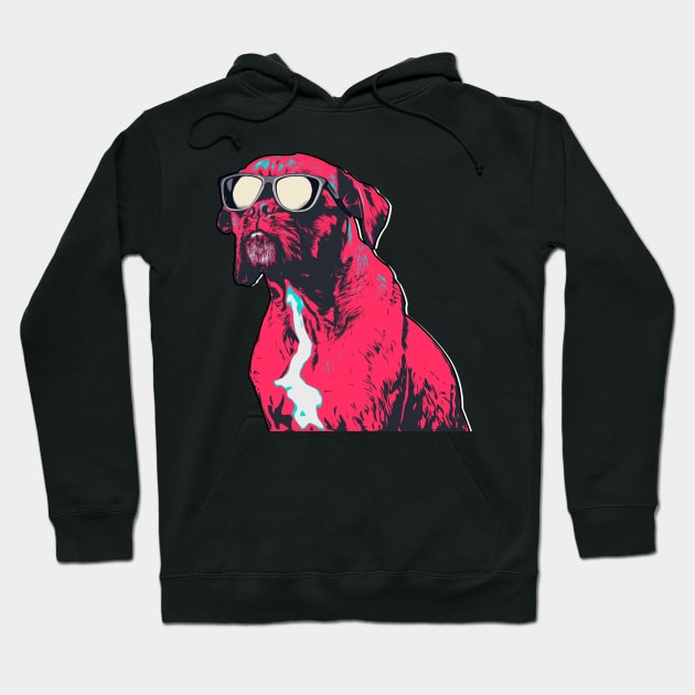 Cool Boxer Dog Wearing Sun Glasses Hoodie by boholoc0